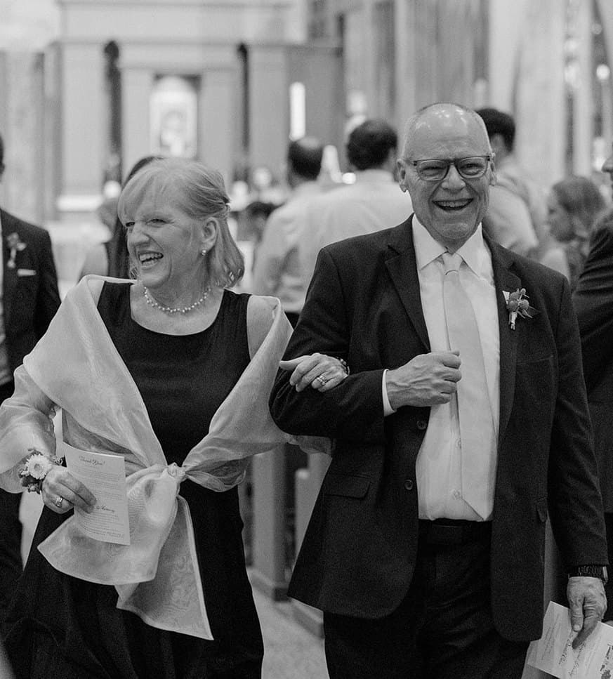 Tony Case and Janet Case at their son’s wedding.